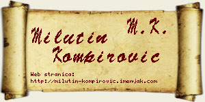Milutin Kompirović vizit kartica